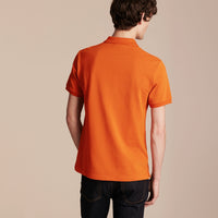 Polo en piqué de coton avec patte à motif check - Clementine