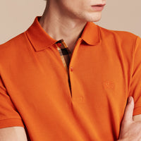 Polo en piqué de coton avec patte à motif check - Clementine