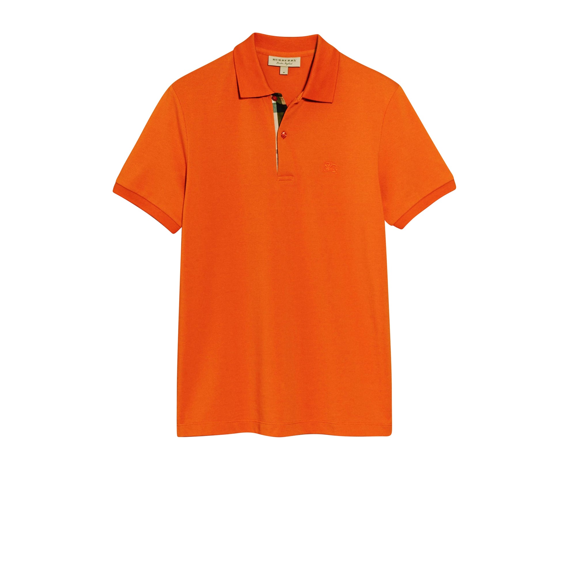 Polo en piqué de coton avec patte à motif check - Clementine