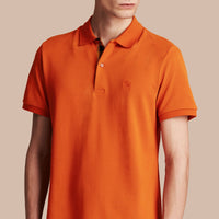 Polo en piqué de coton avec patte à motif check - Clementine
