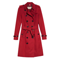 Trench-coat en gabardine de coton avec éléments en cuir - Parade Red