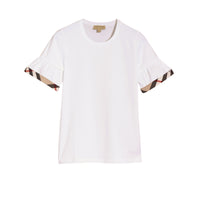 T-shirt à manches ruchées - White