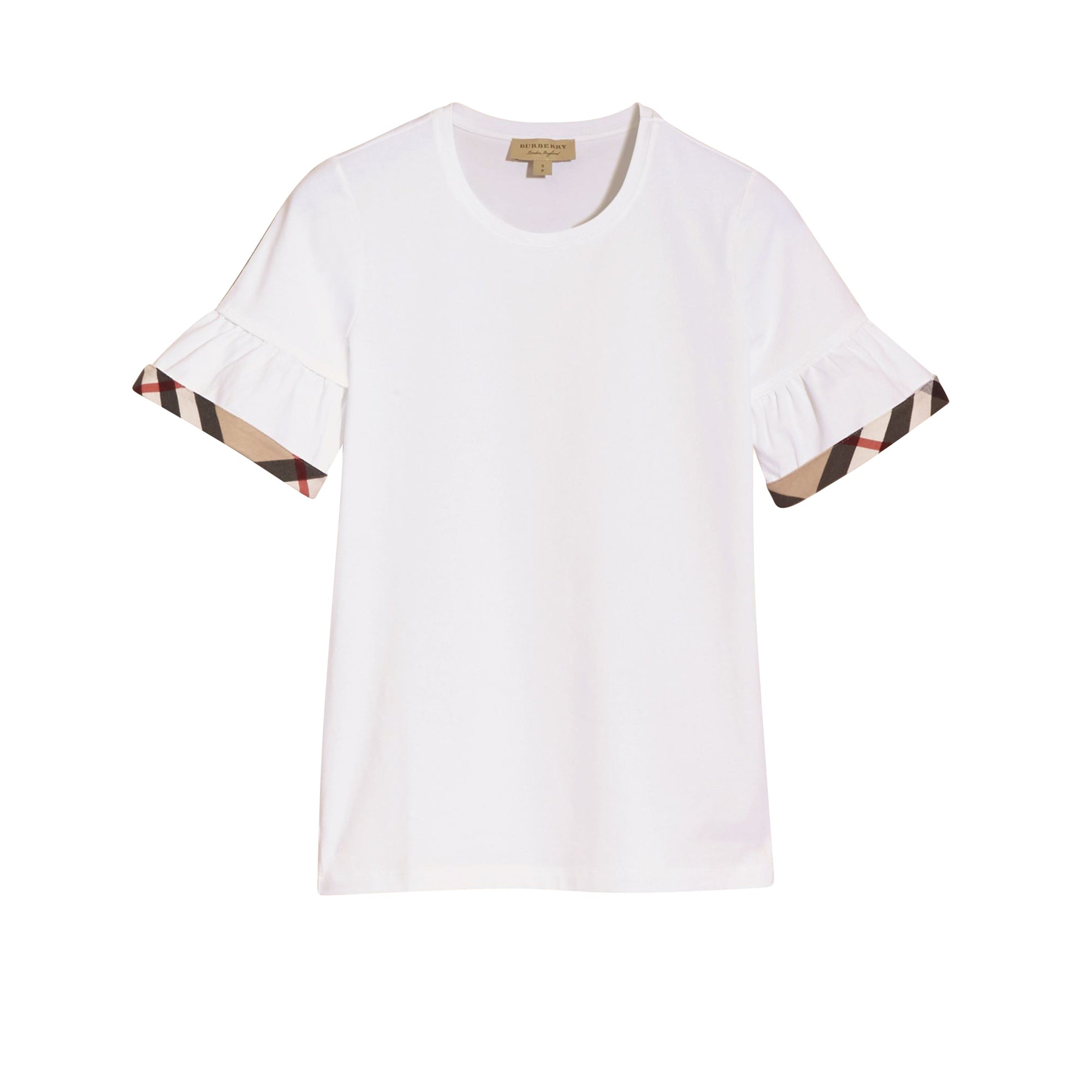 T-shirt à manches ruchées - White