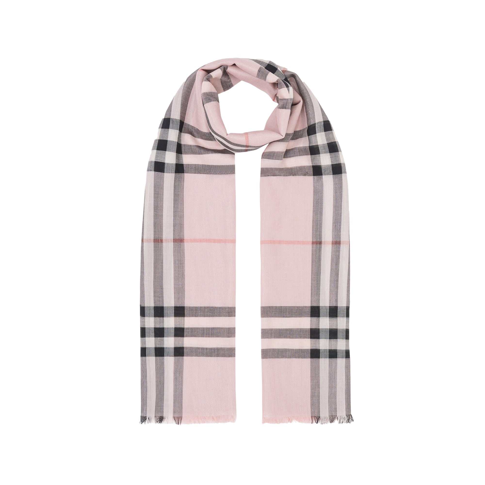 Écharpe en laine et soie avec motif check métallisé - Ash Rose & Silver