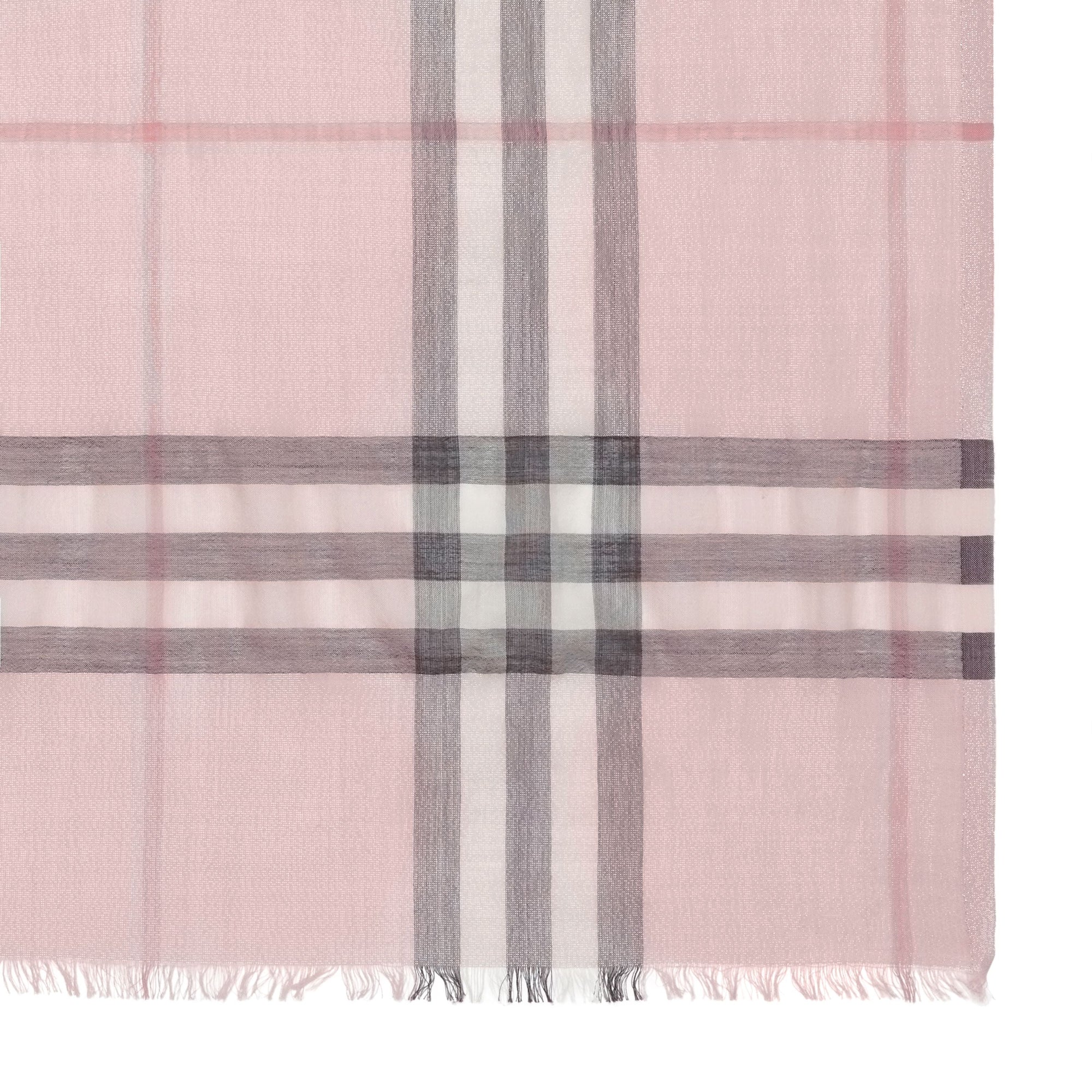 Écharpe en laine et soie avec motif check métallisé - Ash Rose & Silver