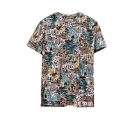 T-shirt en coton à imprimé balnéaire - Aqua Green