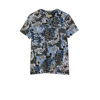 T-shirt en coton à imprimé balnéaire - Steel Blue