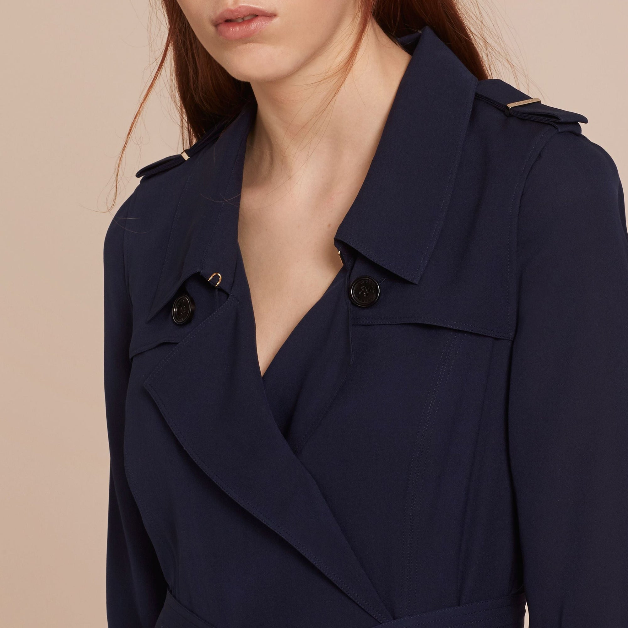 Robe trench en soie - Navy