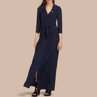 Robe trench en soie - Navy