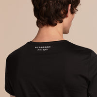 T-shirt à col ras du cou en coton - Black