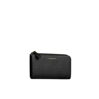 Portefeuille zippé en cuir grainé - Black