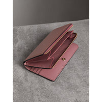 Portefeuille zippé en cuir grainé - Dusty Pink