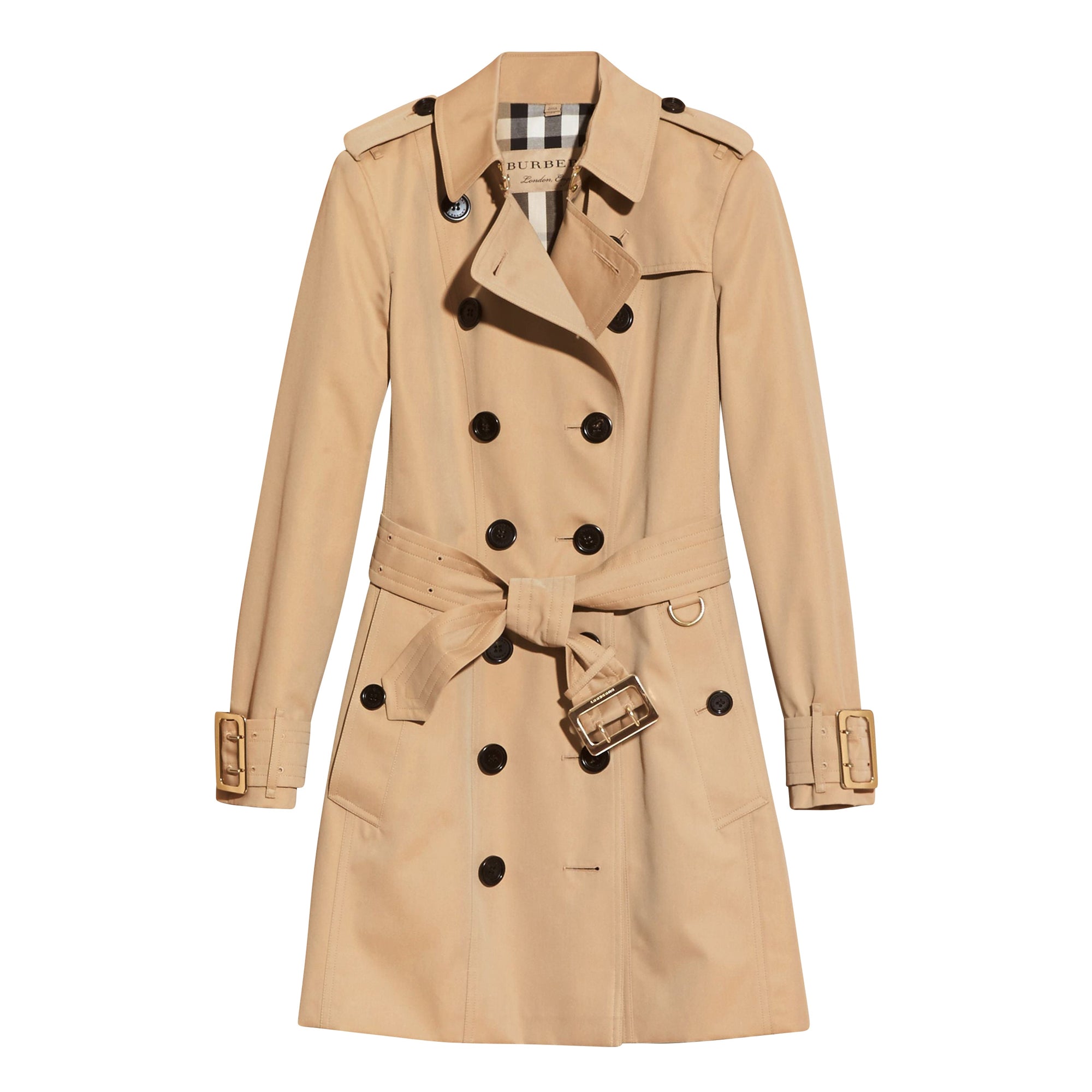 Trench-coat en gabardine de coton avec boucles oversize - Honey