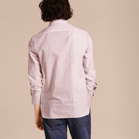 Chemise rayée en coton à panneaux - Rose Pink