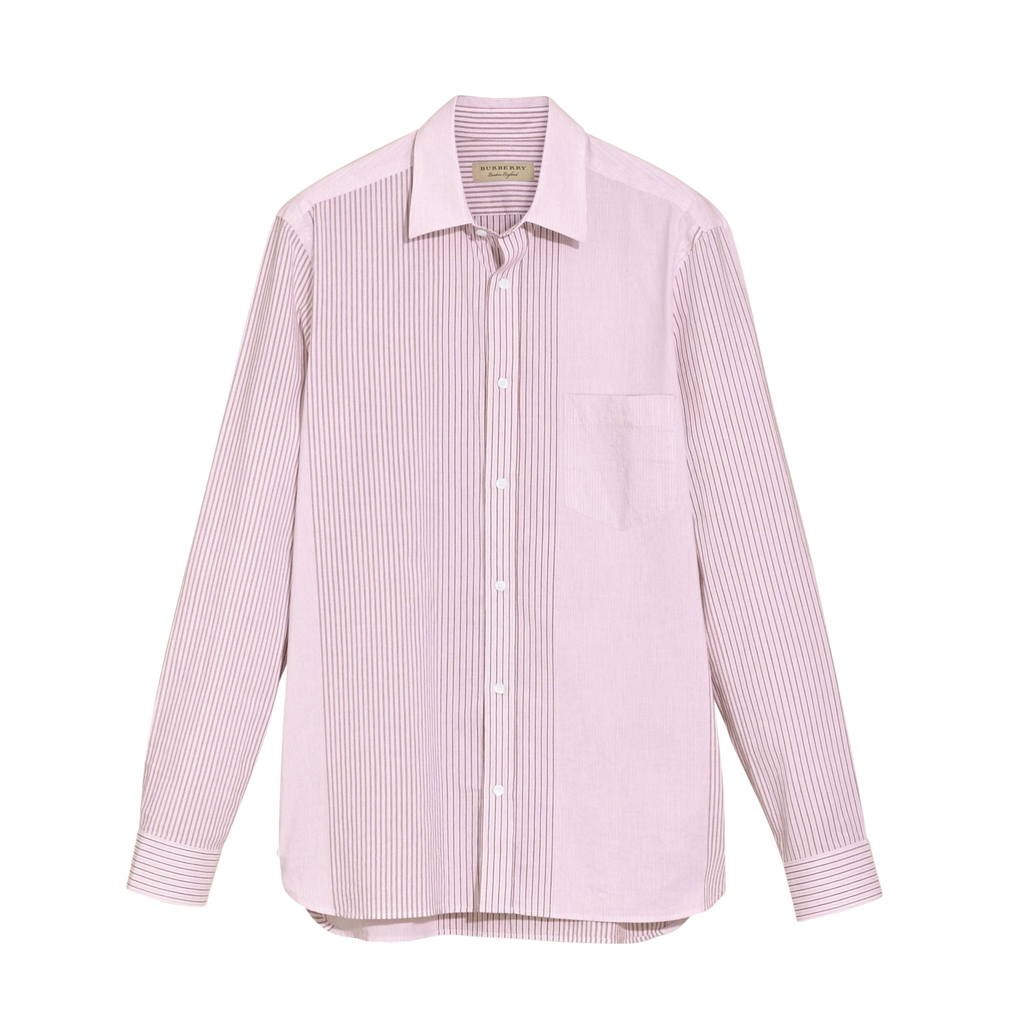 Chemise rayée en coton à panneaux - Rose Pink