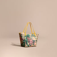 Petit sac The Canter imprimé à pivoines roses - Yellow & Green
