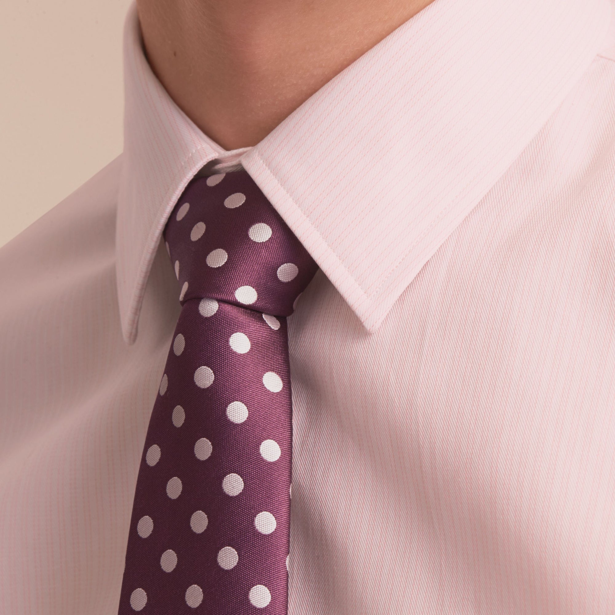 Chemise ajustée en popeline de coton à rayures - City Pink