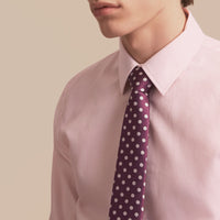 Chemise ajustée en popeline de coton à rayures - City Pink