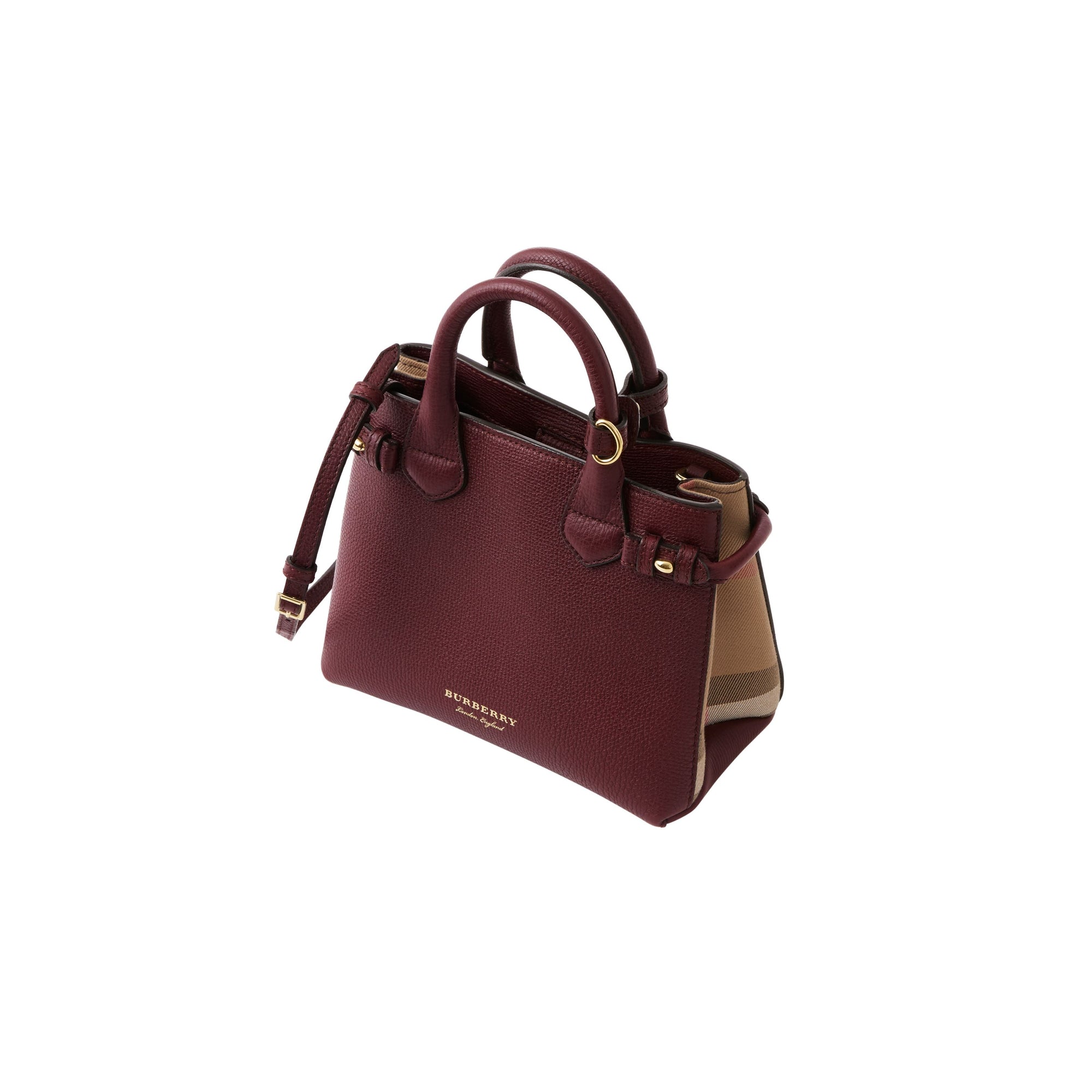 The Baby Banner en cuir et coton House check - Mahogany Red