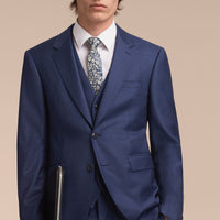 Cravate jacquard moderne en soie à motif floral - Pale Blue