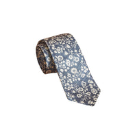 Cravate jacquard moderne en soie à motif floral - Pale Blue
