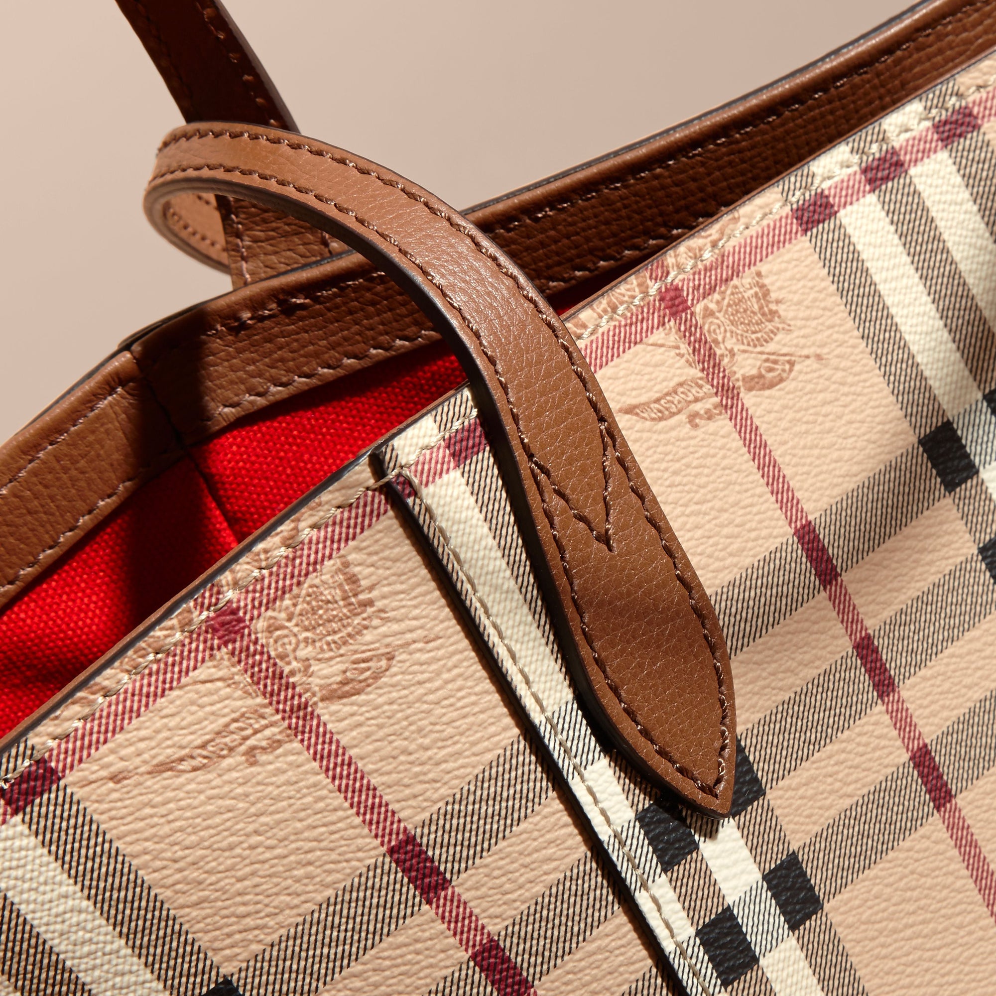 Petit Sac The Canter avec motif Haymarket check - Tan
