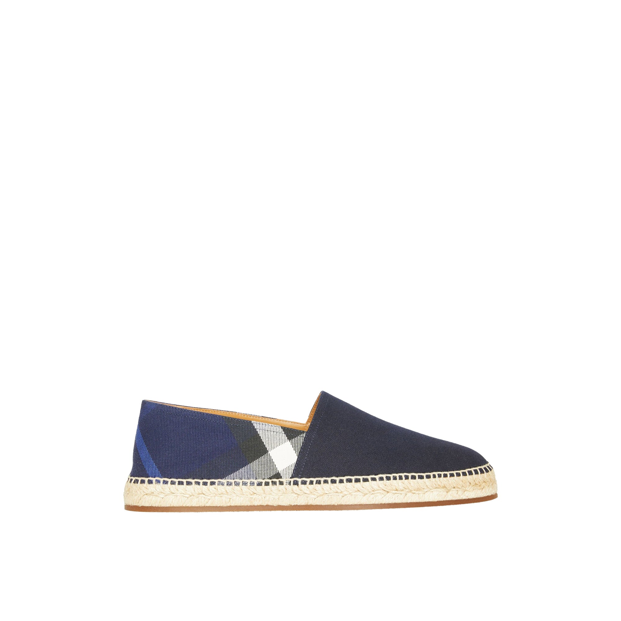 Espadrilles en toile de coton à motif House check surteint - Indigo Blue