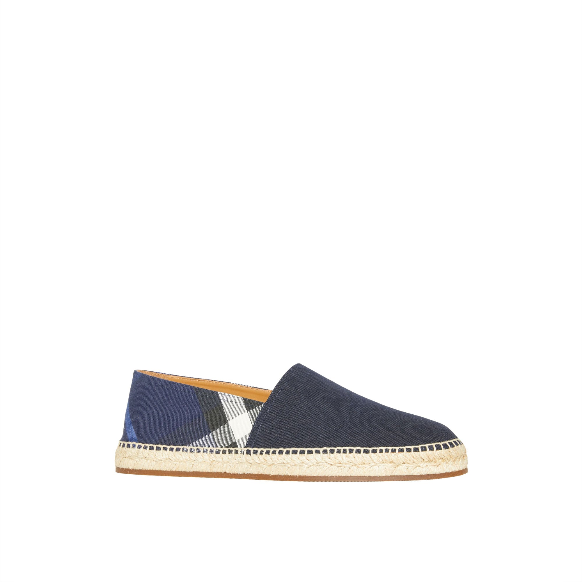 Espadrilles en toile de coton à motif House check surteint - Indigo Blue