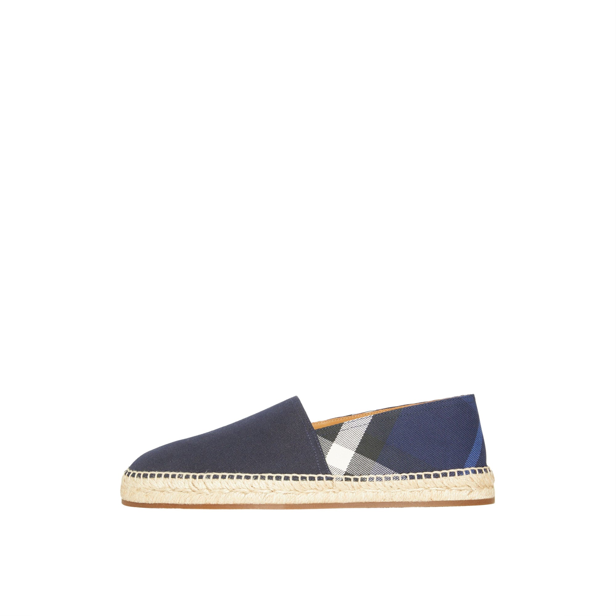 Espadrilles en toile de coton à motif House check surteint - Indigo Blue