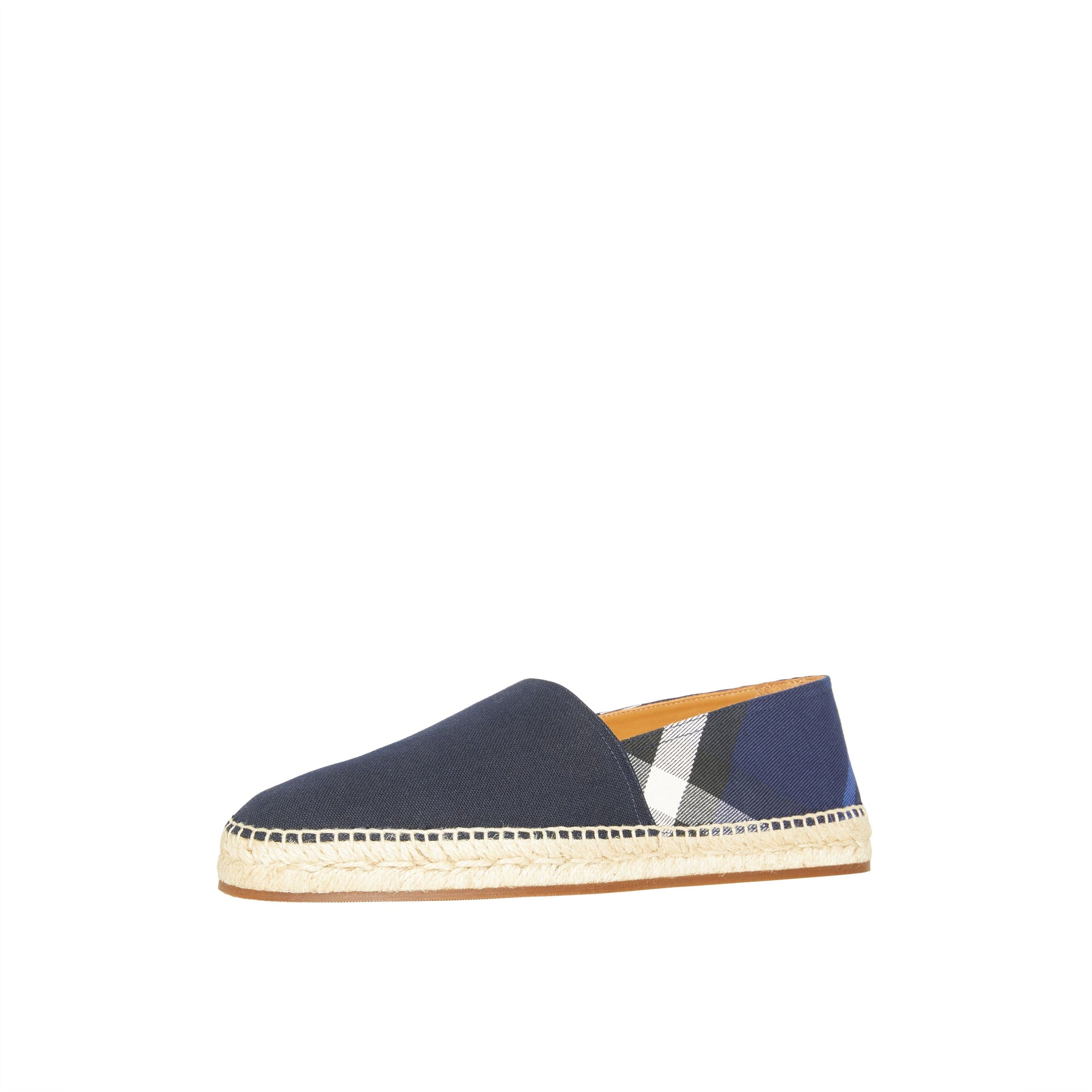 Espadrilles en toile de coton à motif House check surteint - Indigo Blue