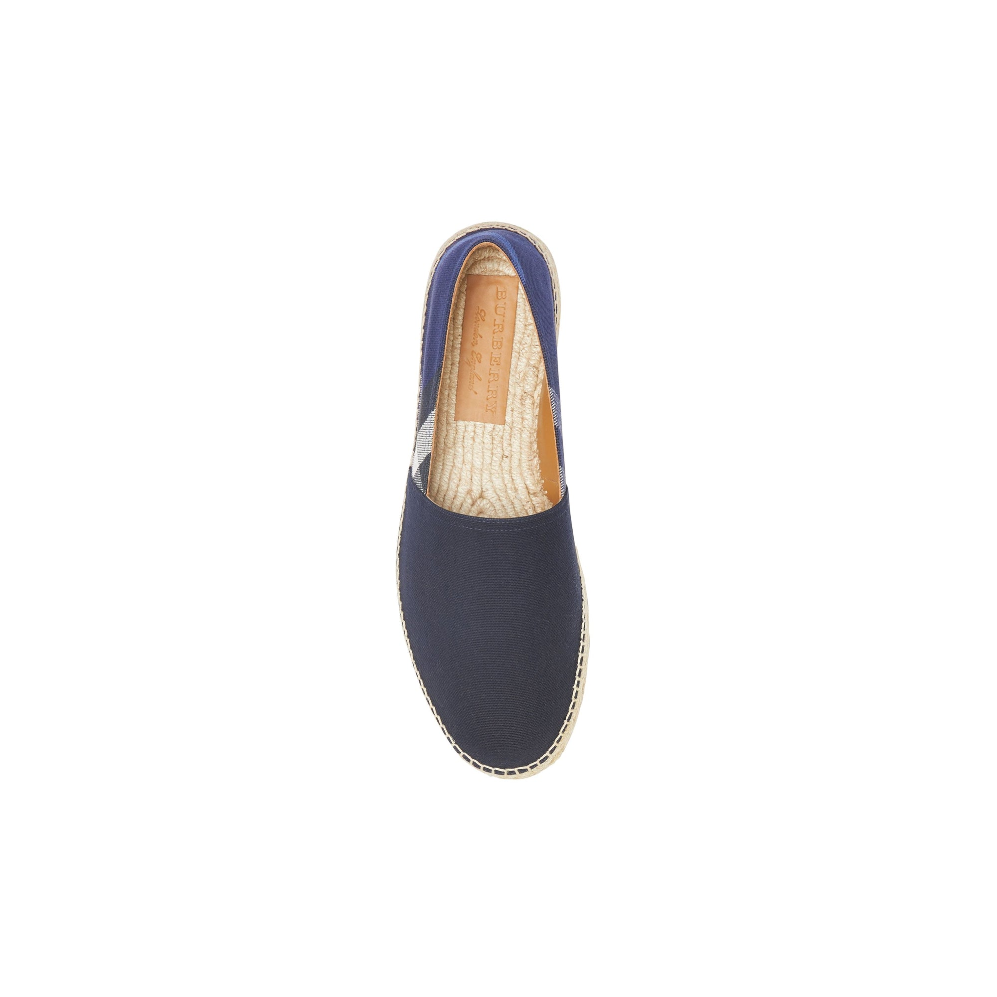 Espadrilles en toile de coton à motif House check surteint - Indigo Blue