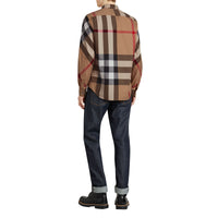 Chemise col boutonné en coton extensible mélangé - Camel