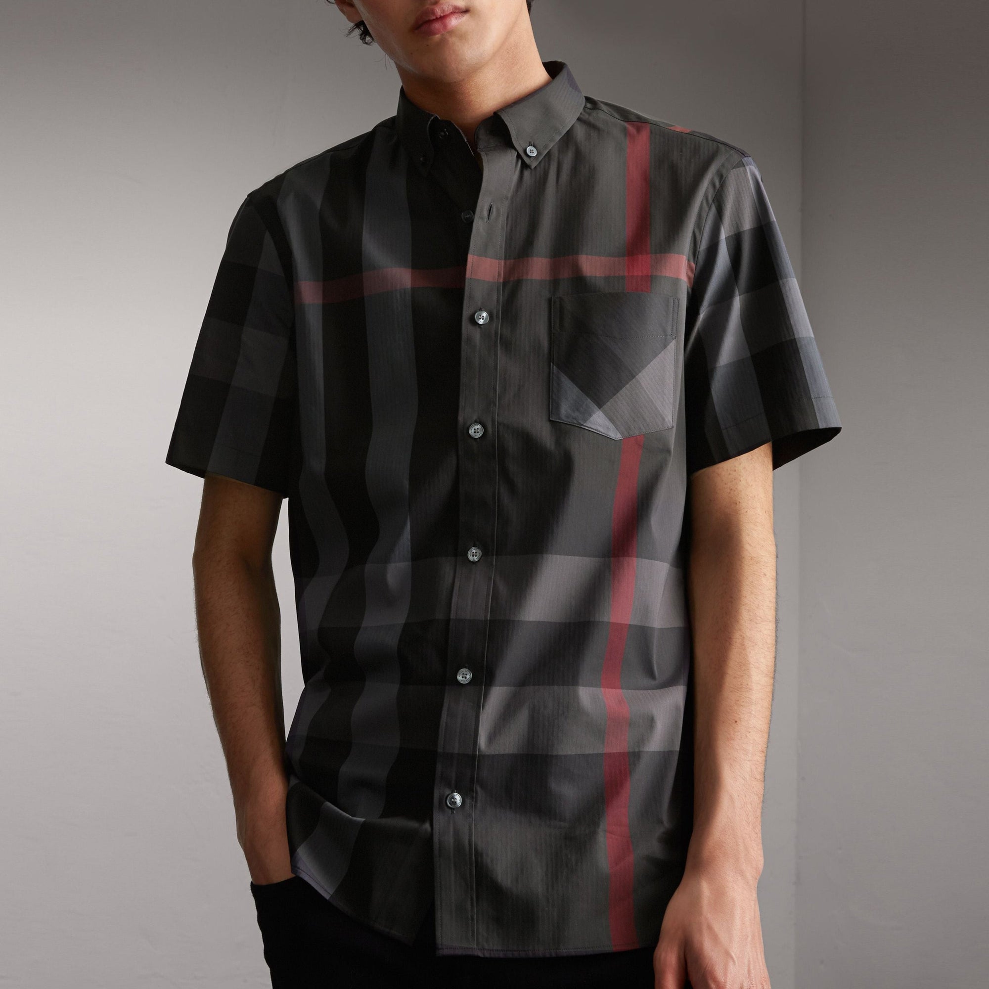 Chemise en coton extensible mélangé - Charcoal
