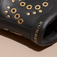 Sneakers montantes en cuir avec détails cloutés et œillets - Black