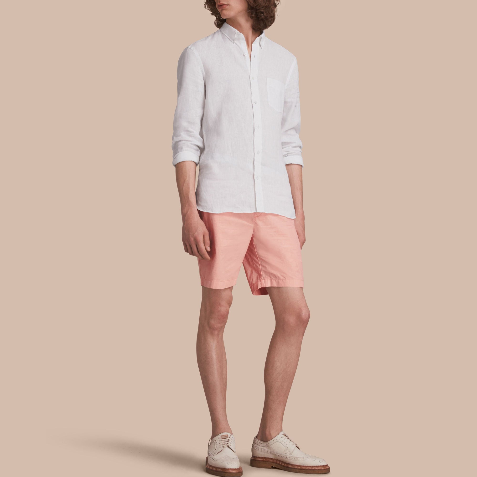 Short chino en popeline de coton - Apricot Pink