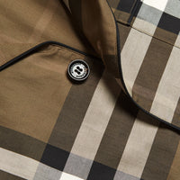Chemise de style pyjama en coton à motif check - Dark Olive