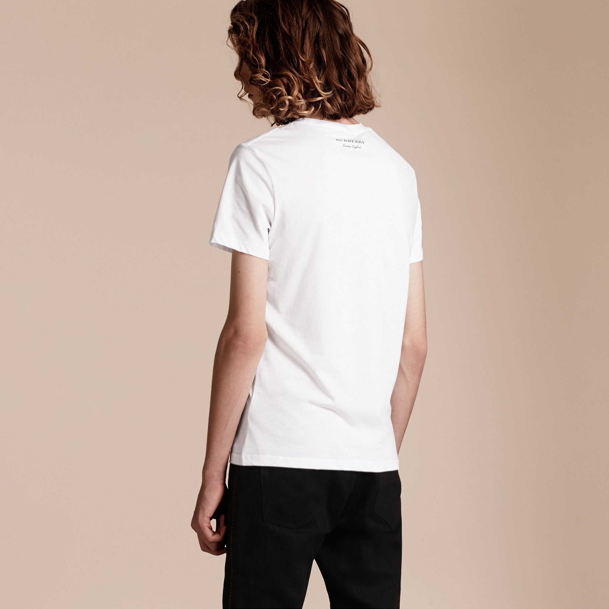 T-shirt en coton avec volant - White