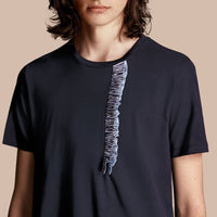 T-shirt en coton avec volant - Navy