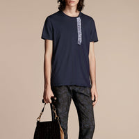 T-shirt en coton avec volant - Navy