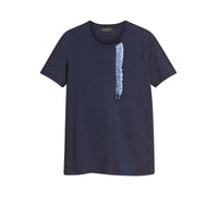 T-shirt en coton avec volant - Navy