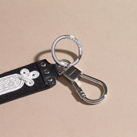 Porte-clés en cuir brodé - Black
