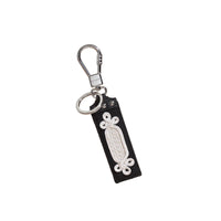 Porte-clés en cuir brodé - Black