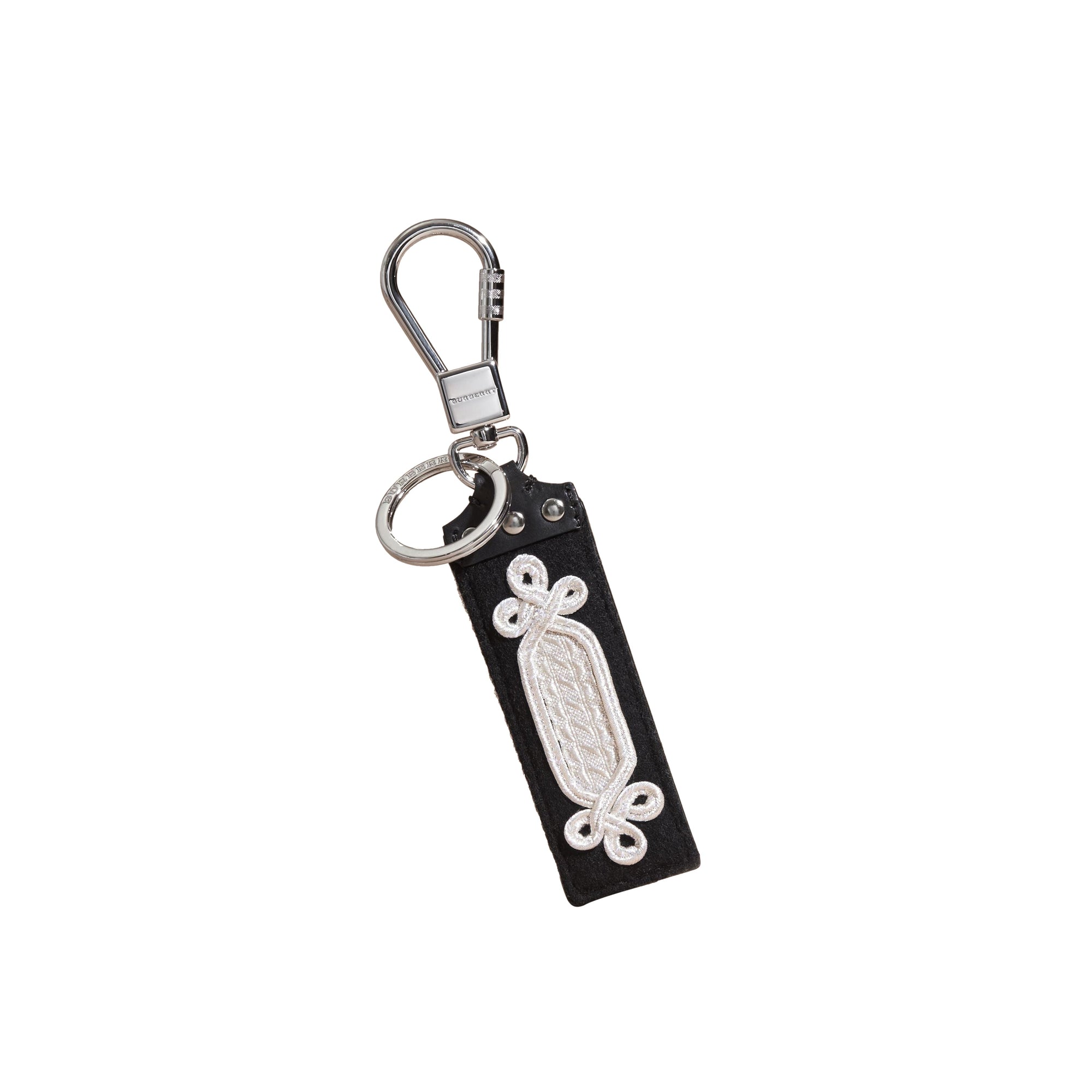 Porte-clés en cuir brodé - Black