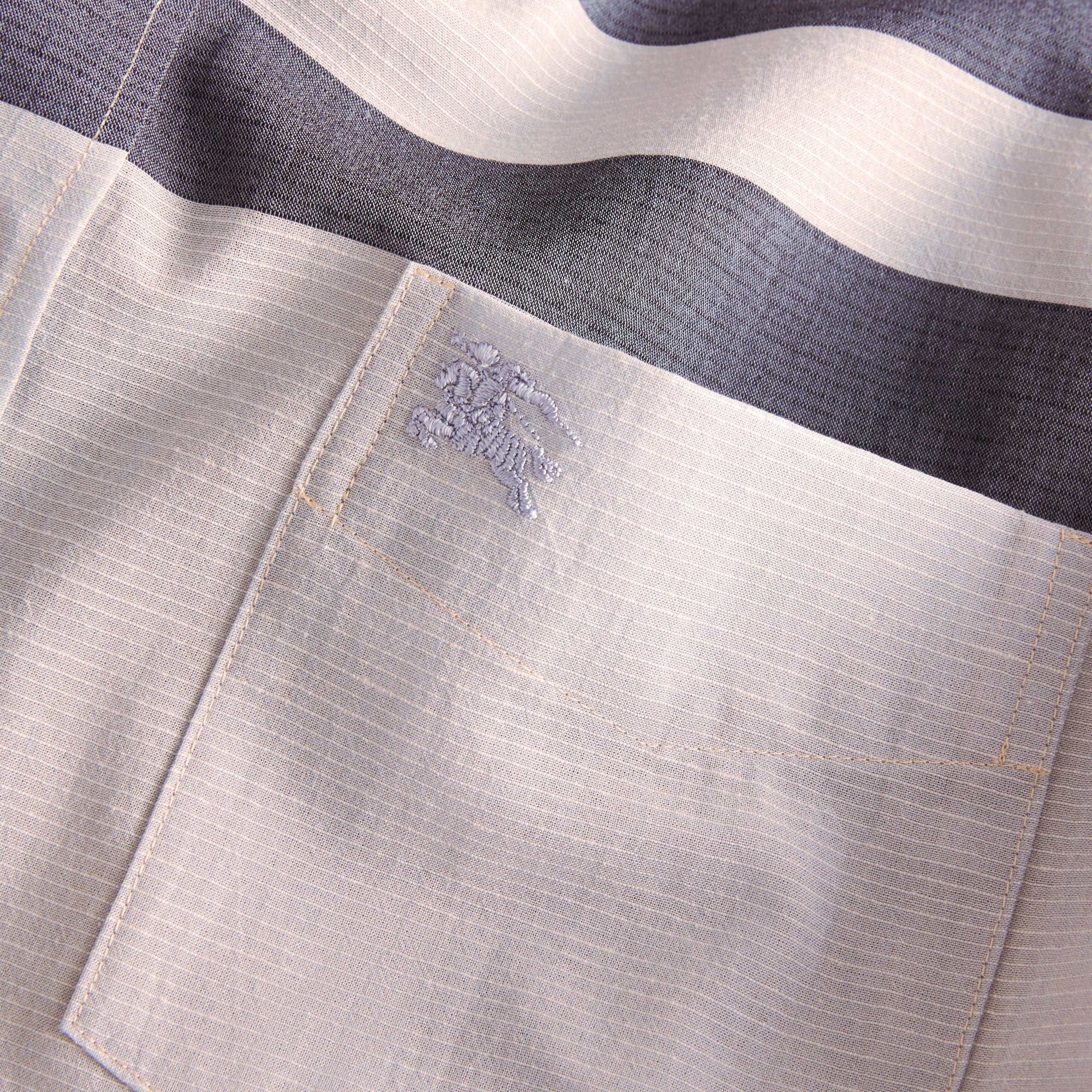 Chemise en coton et lin à motif check - Pale Cornflower Blue