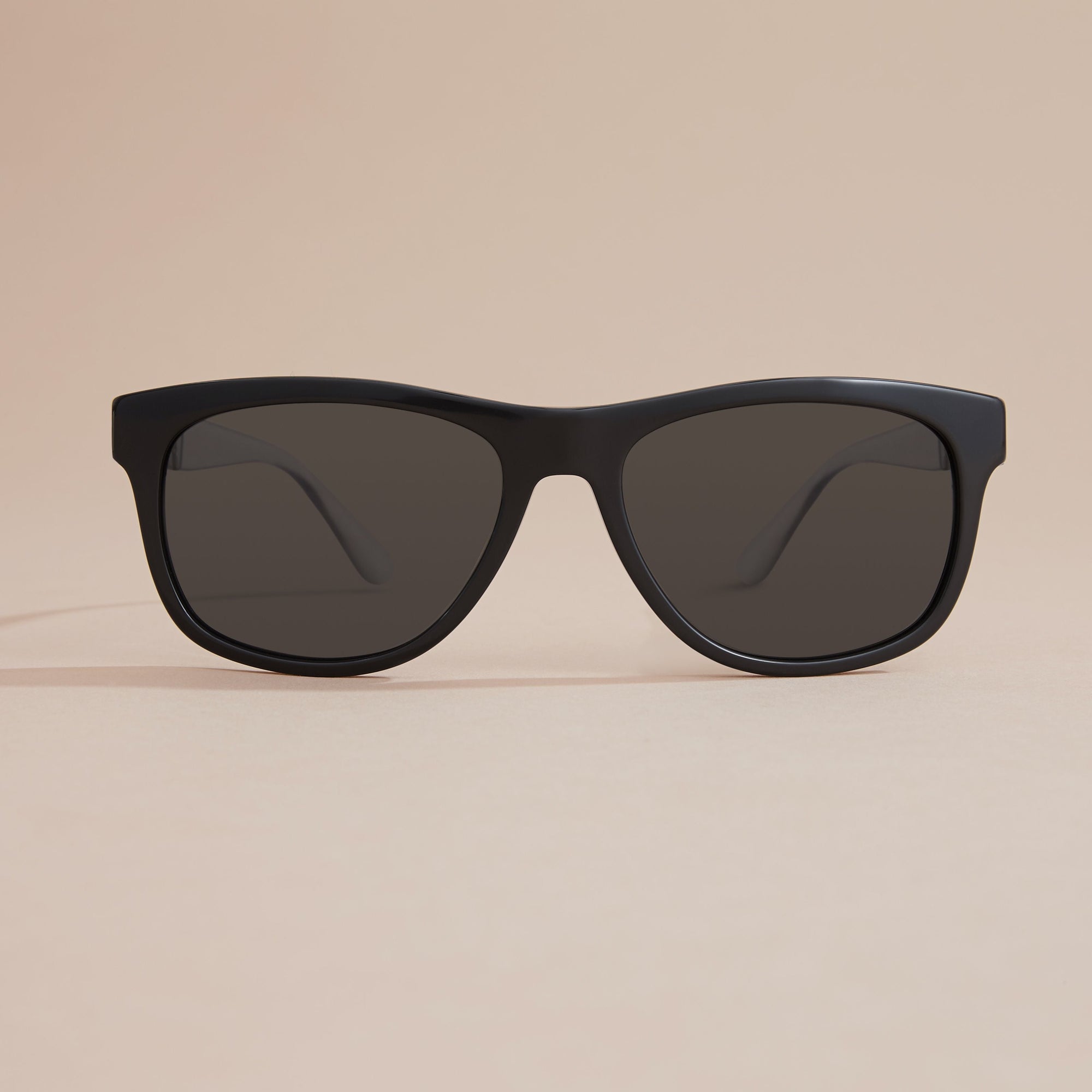 Lunettes de soleil à monture carrée avec détails check - Black