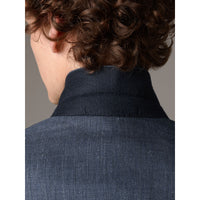 Costume de coupe moderne en lin et laine Travel Tailoring - Slate Blue