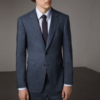 Costume de coupe moderne en lin et laine Travel Tailoring - Slate Blue