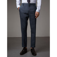 Costume de coupe moderne en lin et laine Travel Tailoring - Slate Blue