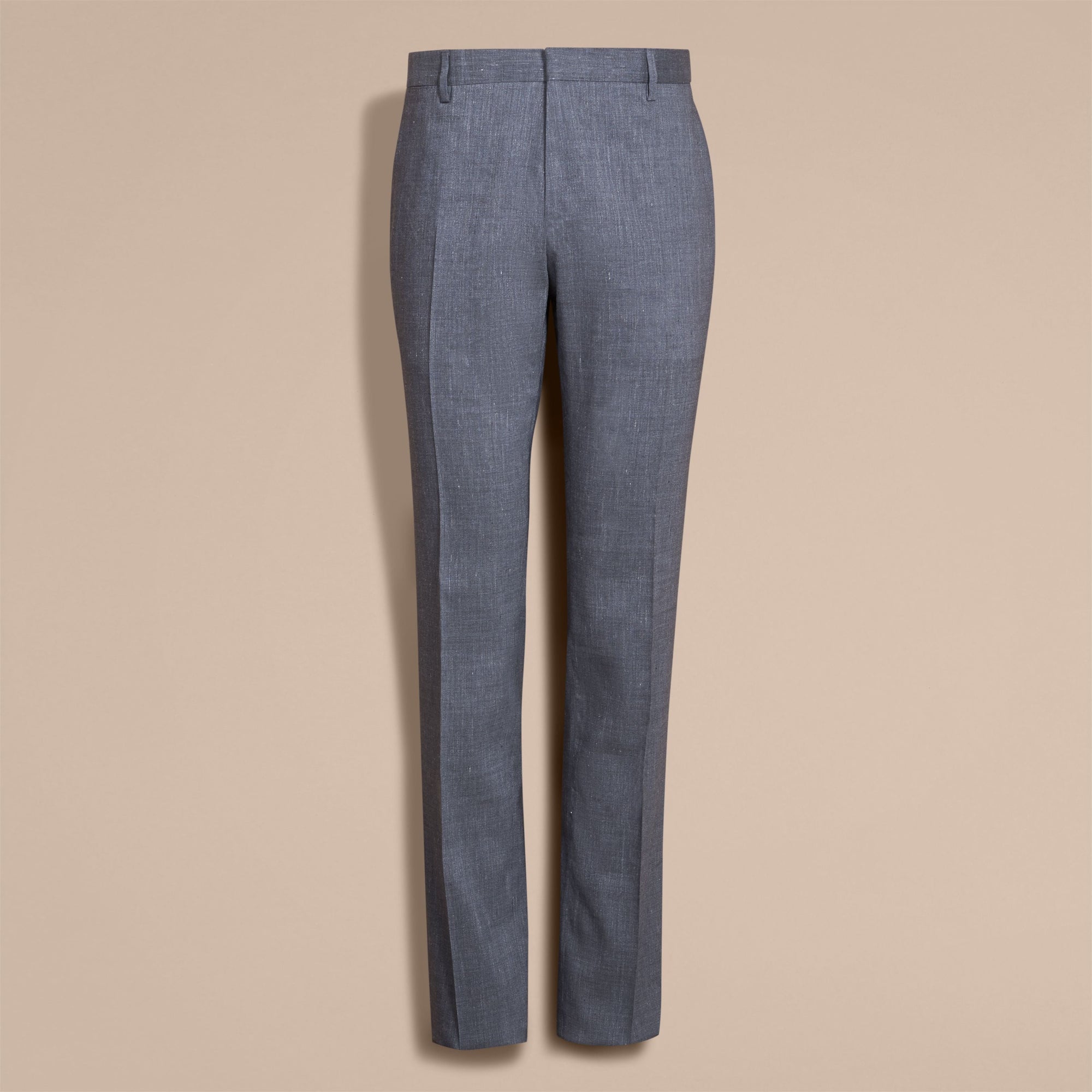 Costume de coupe moderne en lin et laine Travel Tailoring - Slate Blue