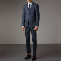Costume de coupe moderne en lin et laine Travel Tailoring - Slate Blue